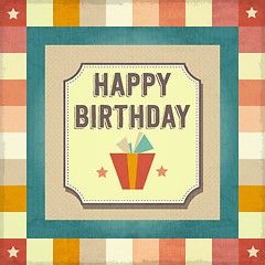 Image showing Vintage retro happy birthday card