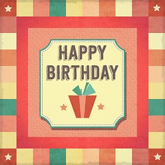 Image showing Vintage retro happy birthday card