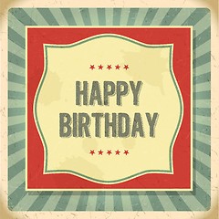 Image showing Vintage retro happy birthday card