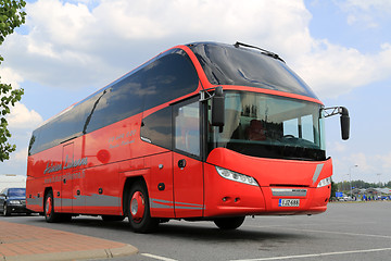 Image showing Red Neoplan Coach Bus