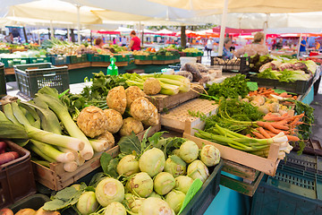 Image showing Vegetable market stall.