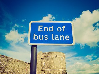 Image showing Retro look End of bus lane