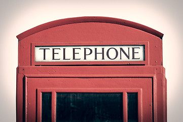 Image showing Retro look London telephone box