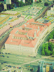 Image showing Retro look Berlin aerial view