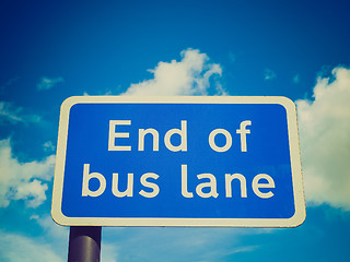 Image showing Retro look End of bus lane