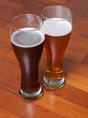 Image showing Two glasses of German beer