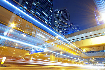 Image showing hong kong modern city High speed traffic