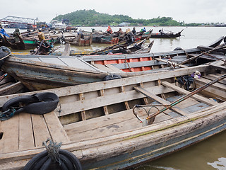 Image showing Boats at the harbour of Myeik, Myanmar