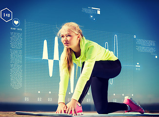 Image showing woman doing sports outdoors