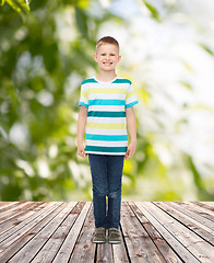 Image showing smiling little boy in casual clothes