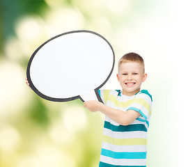 Image showing smiling little boy with blank text bubble