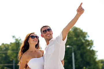 Image showing smiling couple in park