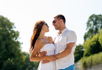 Image showing smiling couple in city