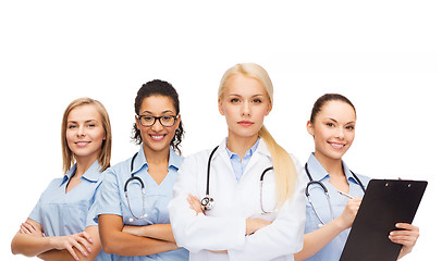 Image showing team or group of female doctors and nurses