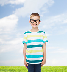 Image showing smiling little boy in eyeglasses