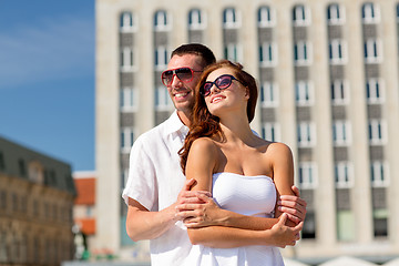 Image showing smiling couple in city