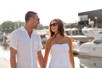 Image showing smiling couple in city