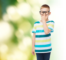 Image showing smiling little boy in eyeglasses