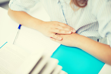 Image showing student girl studying at school