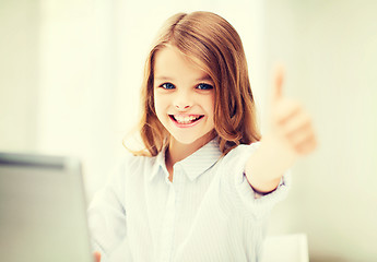 Image showing girl with laptop pc at school