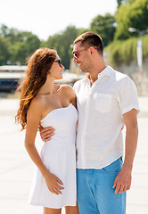 Image showing smiling couple in city