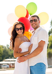 Image showing smiling couple in city