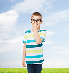 Image showing smiling little boy in eyeglasses