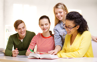 Image showing students with textbooks and books at school