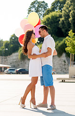 Image showing smiling couple in city