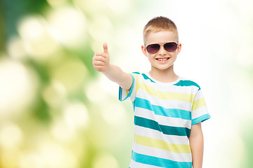 Image showing smiling cute little boy in sunglasses