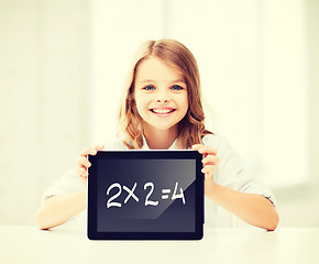 Image showing girl with tablet pc at school