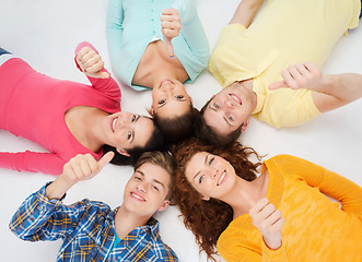 Image showing group of smiling teenagers