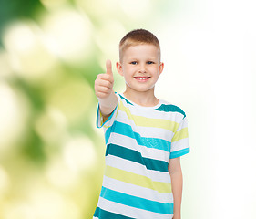 Image showing little boy in casual clothes with arms crossed