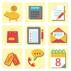 Image showing set of flat icons for web design
