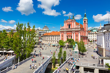 Image showing Preseren square, Ljubljana, capital of Slovenia.