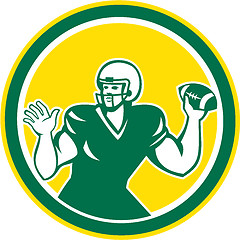 Image showing American Football Quarterback QB Circle Retro