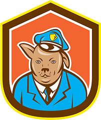 Image showing Police Dog Canine Shield Cartoon