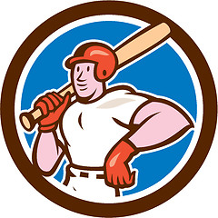 Image showing Baseball Player Holding Bat Cartoon