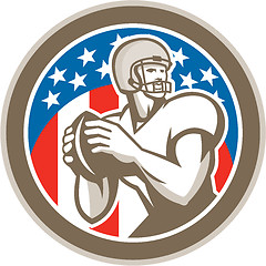 Image showing American Football Quarterback QB Circle Retro