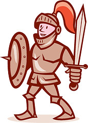 Image showing Knight Shield Sword Cartoon