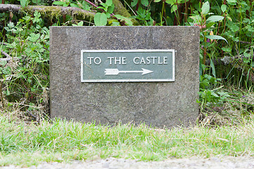 Image showing Very old sign - To The Castle