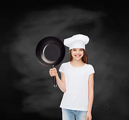 Image showing smiling little girl in white blank t-shirt