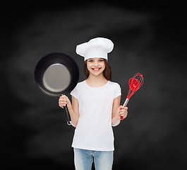 Image showing smiling little girl in white blank t-shirt