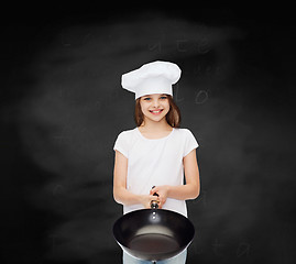 Image showing smiling little girl in white blank t-shirt