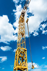 Image showing Yellow construction crane detail