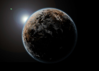 Image showing Planet landscape in space