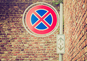 Image showing Retro look No parking sign