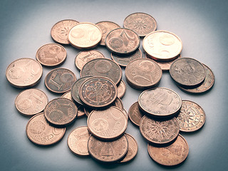 Image showing Retro look Euro coins