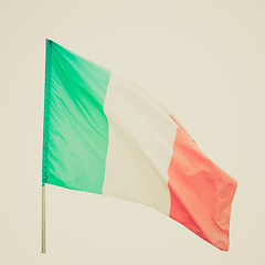 Image showing Retro look Italian flag