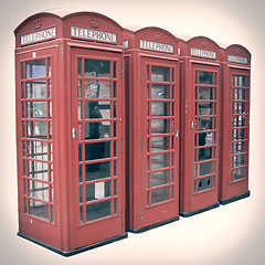 Image showing Retro look London telephone box